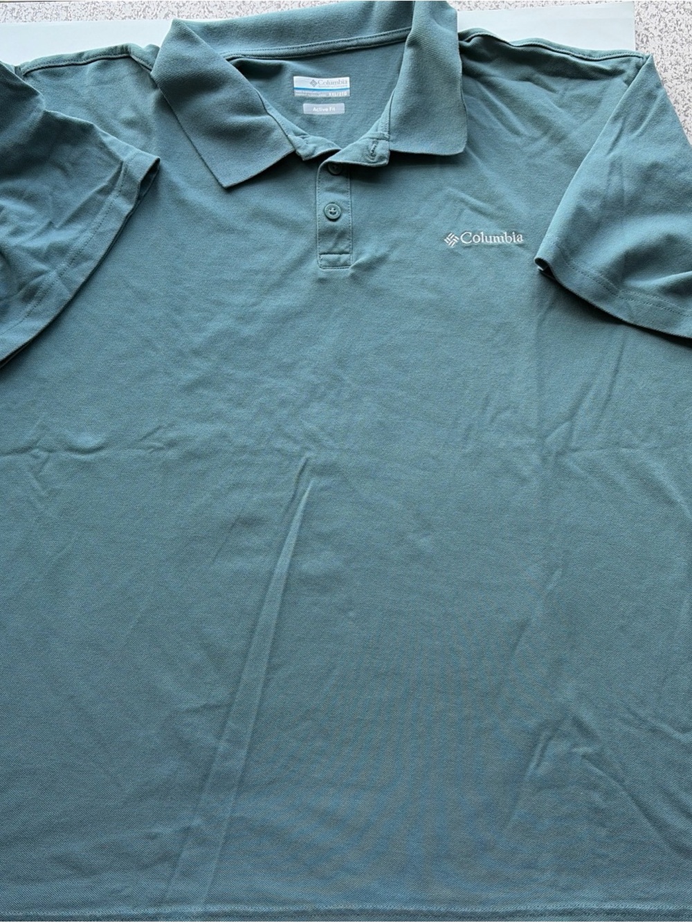 Columbia Men's Short Sleeve Button-Down Polo in Teal Green 2xl